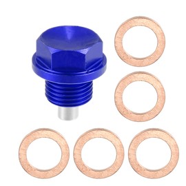 X AUTOHAUX Oil Drain Plug with Seals Drain Plug M16 x 1.5 Aluminium Oil Pan Oil Drain Screws Blue