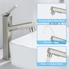 HANLIAN Single Hole Bathroom Pull Out Faucet with Rotating Spout,