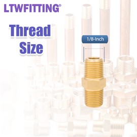 LTWFITTING Assortment Kit 1/8-Inch 1/4-Inch 3/8-Inch 1/2-Inch 3/4-Inch NPT Male Brass Pipe Hex Nipple Set (Pack of 32)