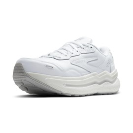 Brooks Women’s Ghost Max Suede/Leather Neutral Running & Walking Shoe - Leather - White/White - 5 Medium