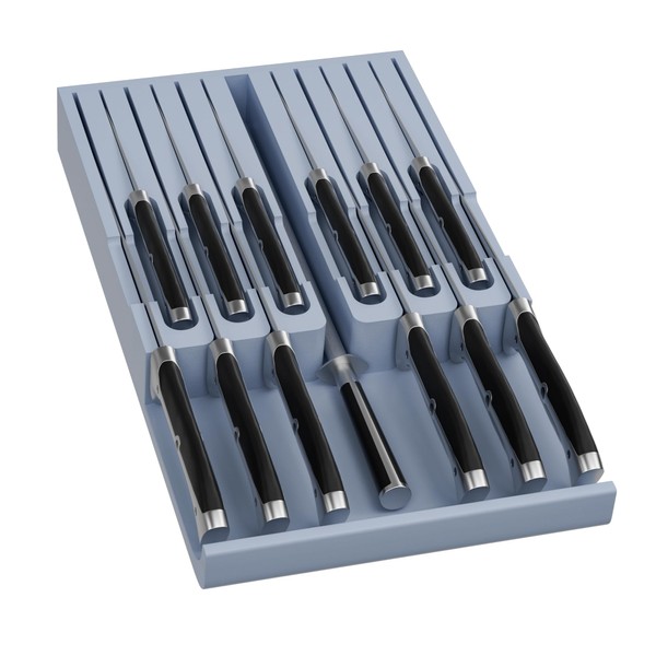 Domax Bamboo In-drawer Knife Block - Knife Drawer Organizer Insert