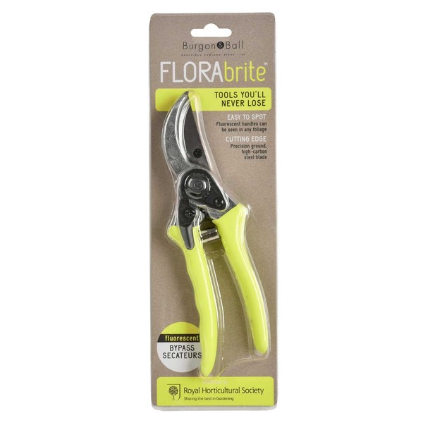 Burgon & Ball FloraBrite RHS Endorsed Bypass Secateur, 21 cm