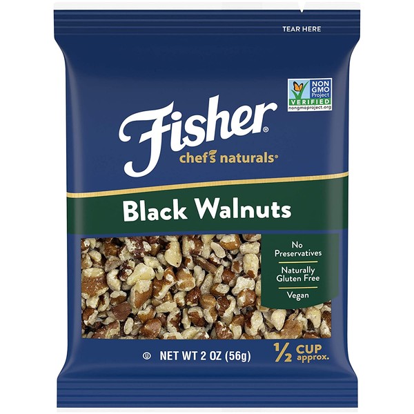 FISHER Chef's Naturals Black Walnuts, 2 oz, Naturally Gluten Free, No Preservatives, Non-GMO