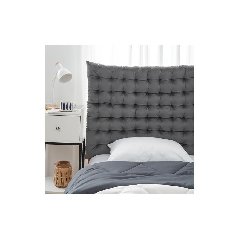 Rainha Cushion Tufted College Headboard - Dark Gray