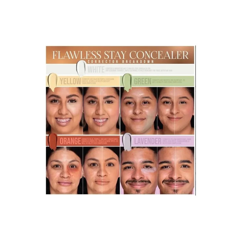 Tonos De Corrector Beauty Creations Flawless Alta Cobertura Tono Verde