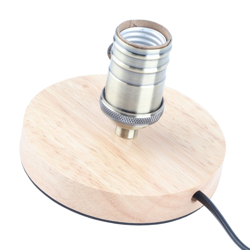 E26/E27 Table Lamp Holder Household Retro Wooden Lamp Base with