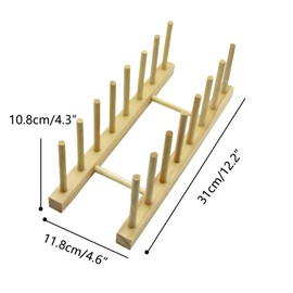SunnyZoo 7 Slot Wooden Dish Rack Plates Holder Kitchen Storage Cabinet Organizer for Dish Keep Dry (Natural, 2Pack)