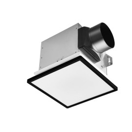 Tech Drive Bathroom Exhaust Fan with Light,80CFM 1.5Sone,Super Quiet Bathroom Ventilation Fan,1000lm Dimmable 3CCT LED Light 3000K/4000K/5000K Selectable, Energy Star Bath Fan, Decorative Black Trim