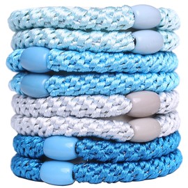 GYGYL 8Pcs Mixed Color Hair Ties for Women Girls, Elastics Hair Bands Ponytail Holders for Thick Hair, No Damage No Crease Hair Elastics(Style 10)