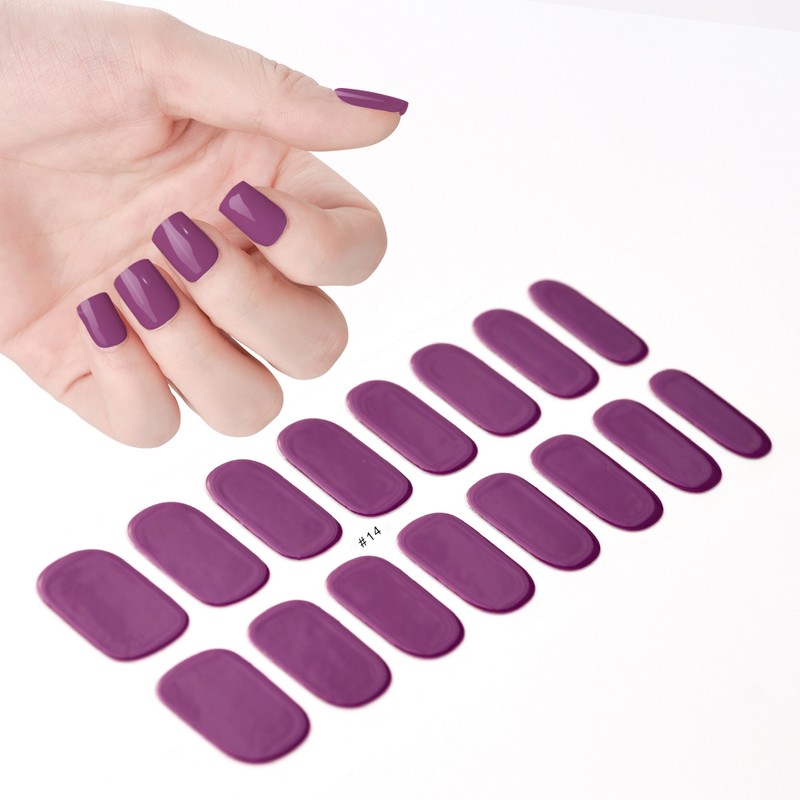 Semi-Cured Gel Nail Strips for DIY Manicure – 14/16 Full-Cover