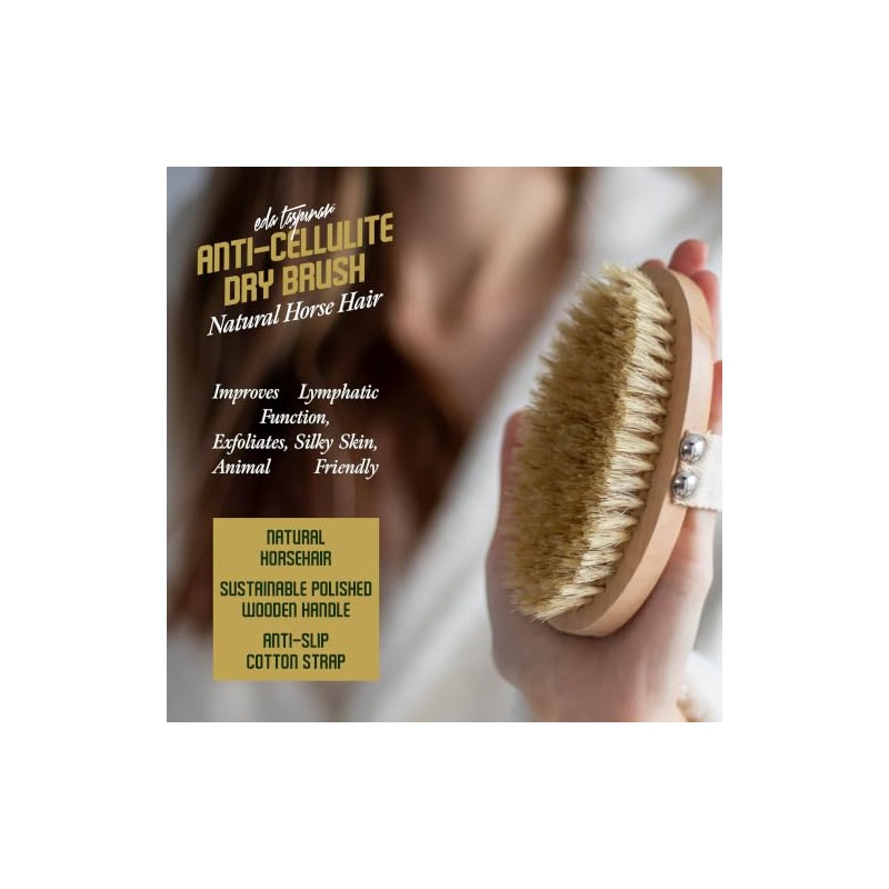 Eda Taspinar Horse Hair Brush 100 Natural Horsetail Bristle For