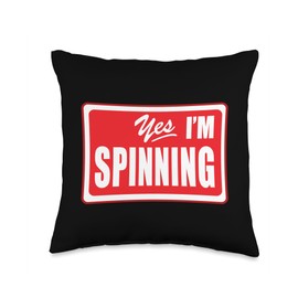 Spin Class Spinning Cycling Exercise Gym Spin Bike Cyclist Throw Pillow