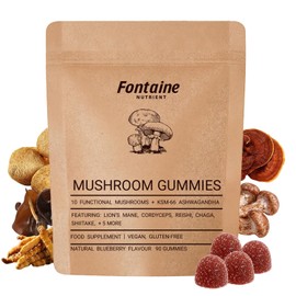 10 in 1 Mushroom Gummies High Strength 3000mg, Powerful Mushroom Gummies 10 Functional Mushrooms, with Lion’s Mane, Reishi, Chaga, Shiitake, Ashwagandha, KSM-66, 90 Vegan Gummies