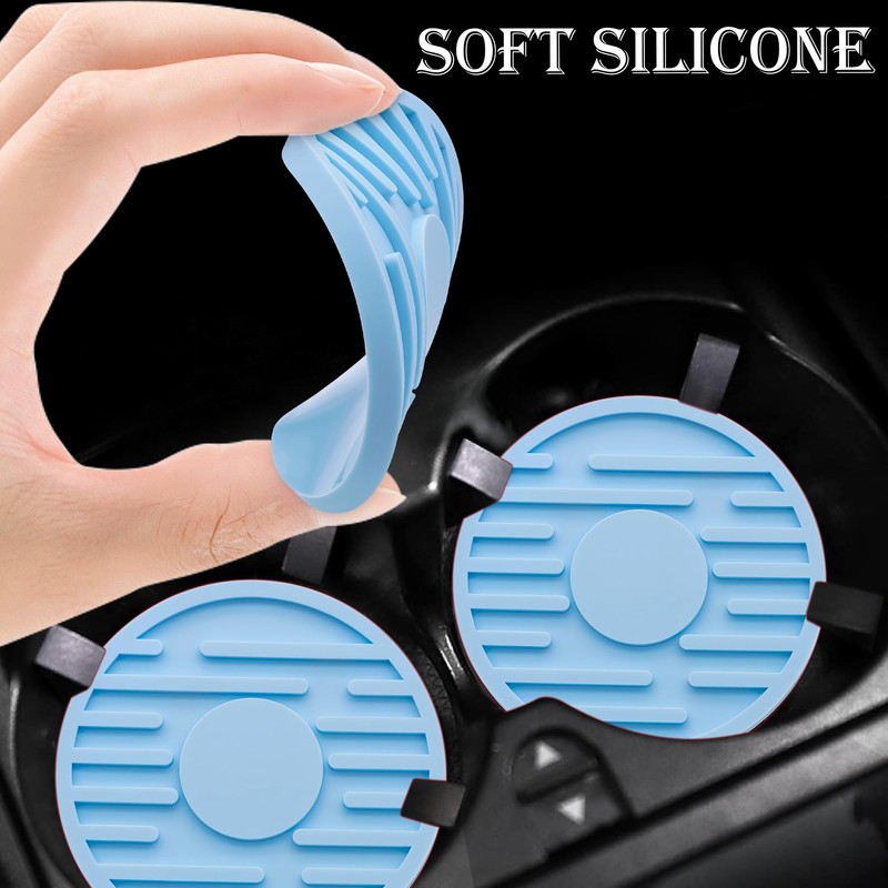 MEAJOO 2-Piece Car Cup Holder Insert – 2.75 Inch Non-Slip