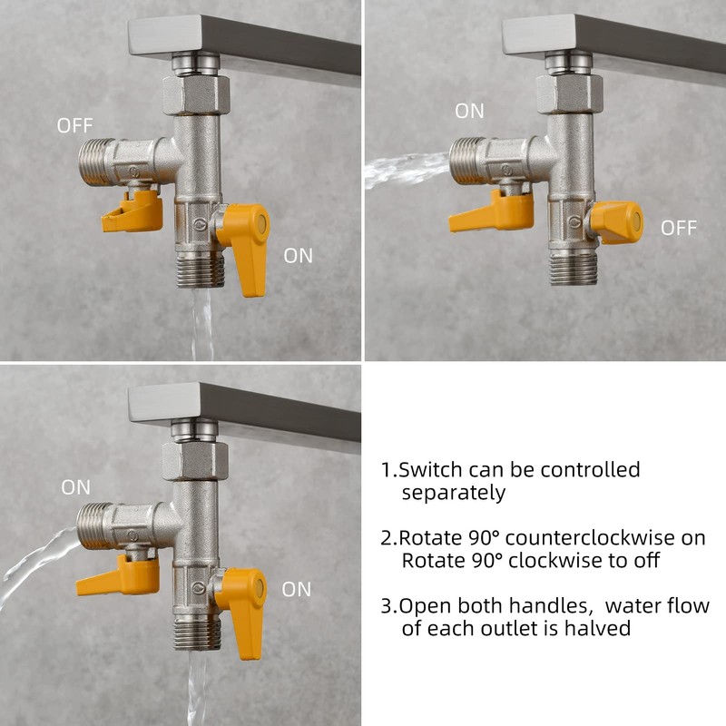 Ciencia Brass Water Diverter 3 Way Shower Diverter Valve T