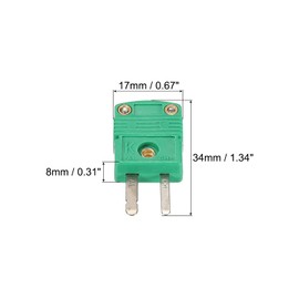 sourcing map K Type Thermocouple Wire Connector Plug Socket Adapter High Temperature 220°C (428°F) for Thermocouple Sensor Sensor Green Pack of 3