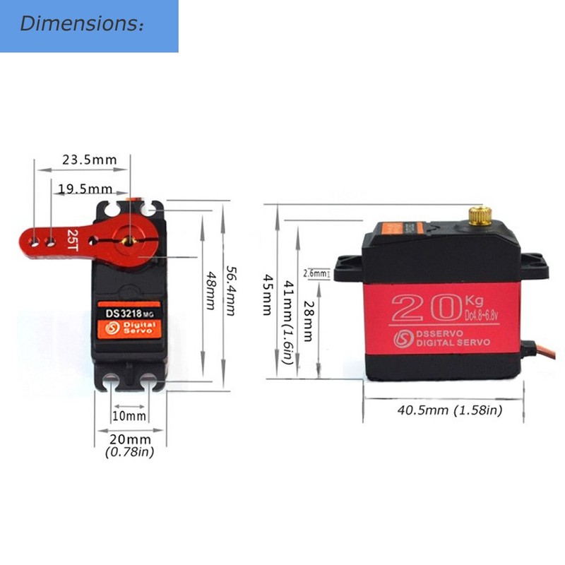 ANNIMOS 20KG Digital Servo High Torque Full Metal Gear Waterproof
