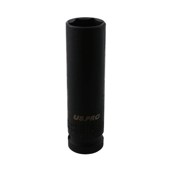 16mm 1/2" Drive Double deep Metric Impacted Impact Socket Single
