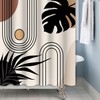 Xiaoterna Boho Sun Line Shower Curtain Retro Abstract Bathroom Curtain