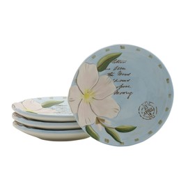 Fitz and Floyd Toulouse Appetizer Plates, Set of 4, 5-Inch, Blue