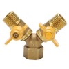 LIYJTK Tap Adapter, G1/2 Brass Garden Irrigation 2 Way Double