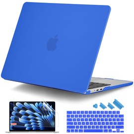 DONGKE Compatible with M4 MacBook Air 15 Inch Case 2025 2024 2023 A3241 A3114 A2941 M3 M2 with Liquid Retina Display & Touch ID, Protective Plastic Hard Shell Cover 15" - Matte Deep Blue