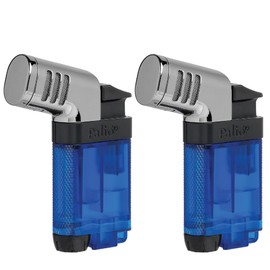 Palió Pistola Angled Double-Jet Flame Lighter (Blue) Pack of 2