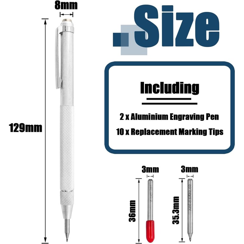 Bestgle 2pcs Tungsten Carbide Cliver with 10 Replacement Tips Metal