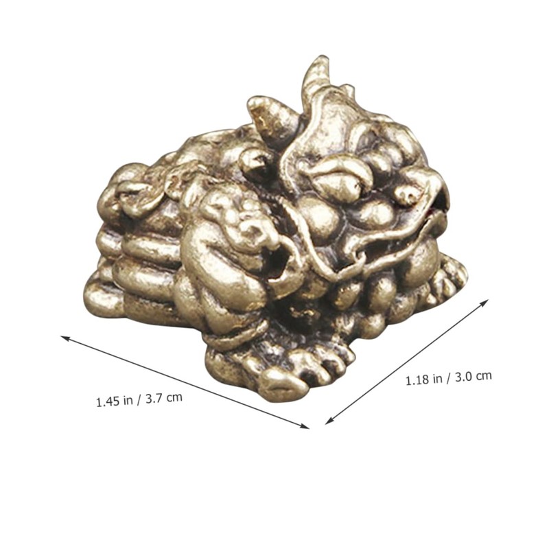 GRIRIW Brass Legged Toad Sculpture Traditional Wealth Desktop Ornament for