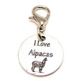 I Love Alpacas ChubbyChicoCharms Pewter Charm Zipper Pull