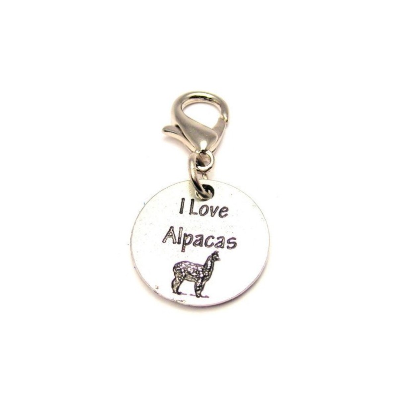 I Love Alpacas ChubbyChicoCharms Pewter Charm Zipper Pull