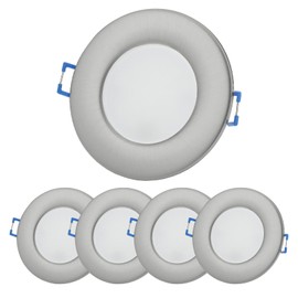 Sweet Led LED Recessed Spotlight 230 V Bathroom Dimmable IP44 - LED Spotlights Bathroom 6.5 W - 580 lm - 68 mm Hole Hole - Flat Recessed Spotlights LED Recessed Spotlights Ceiling Spotlights | 5 x