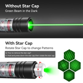 [2 Packs Green+Red Beam] Rechargeable Green & Red Beam Light Flashlight Long Distance Range For TV/LED/LCD Screens Tactical Flashlights Presentation Office/Outdoors/Astronomic/Construction [001]