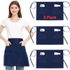 3 Pezzi Grembiule Corto da Cucina con 3 Tasche, Impermeabile