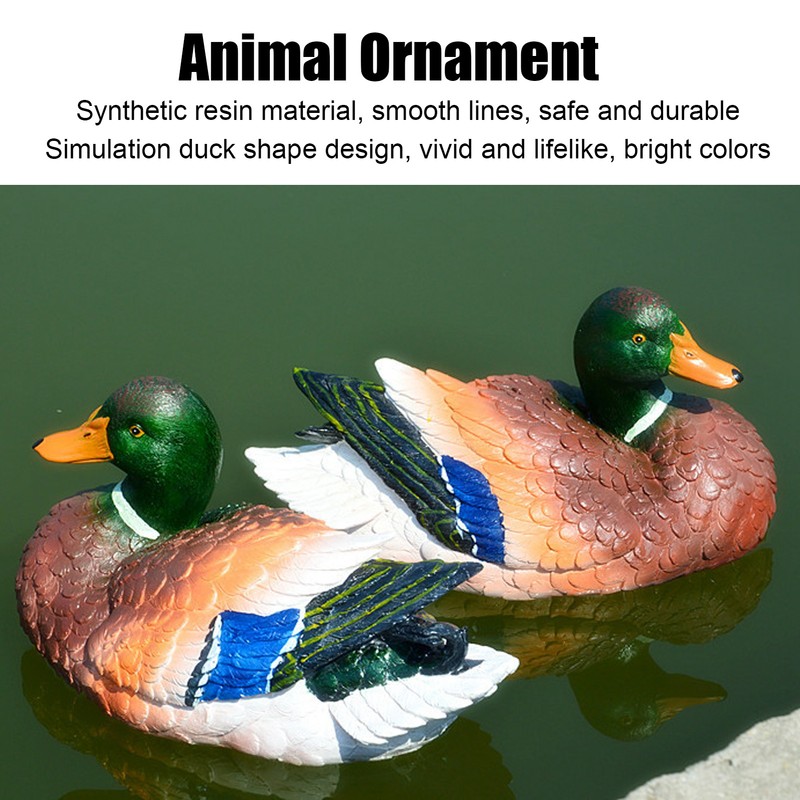 Simulation Water Floating Duck Sculpture Ornament Synthetic Resin Artware Fountain