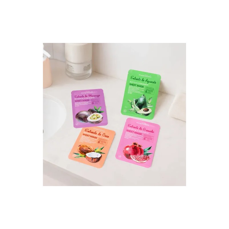 8 Mascarillas Faciales, Serum De Natural De Fruta, 0 Aditivo