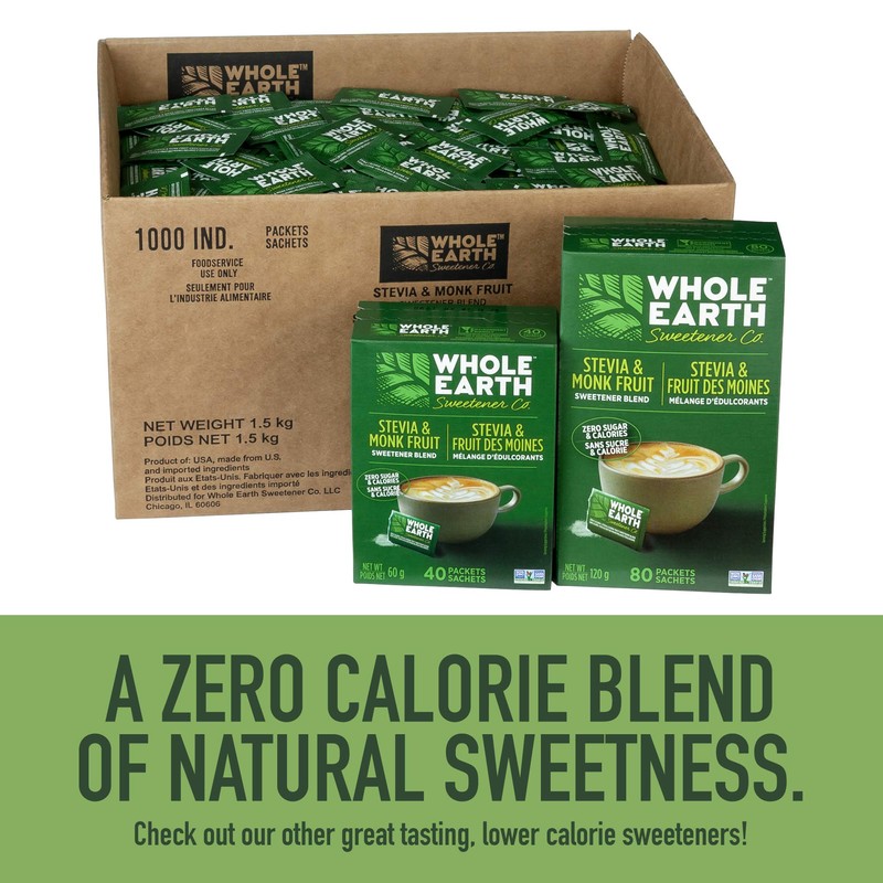 Whole Earth Sweetener Company Stevia & Monk Fruit Sweetener, Erythritol