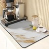 Arttown Coffee Mat for Countertops, Marble White Gold Dish Drying