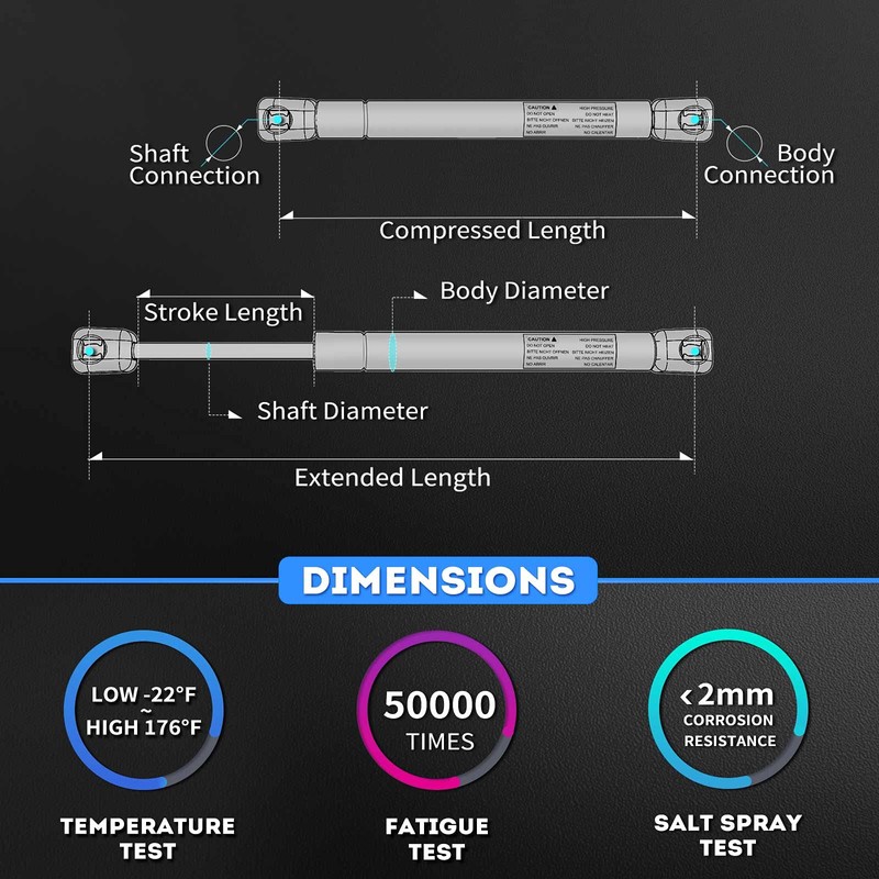 A-Premium Tailgate Rear Trunk Lift Supports Shock Struts Compatible with