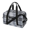 Small Gym Bag 14 inch Lightweight Carry On Mini Duffel Bag for Travel Sport-Gray Grid