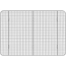 Hamilton Housewares Stainless Steel Cooling Rack - Heavy Duty and Oven Safe, Good for Cooling, Baking and Roasting - Fits Half Sheet Pans - Perfect for Cookies, Cakes & More (12" x 17")