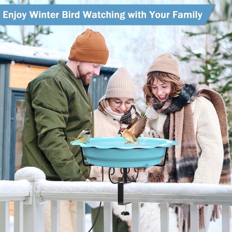 Webuys Heated Bird Baths for Outdoors, 100W Heated Bird Bath