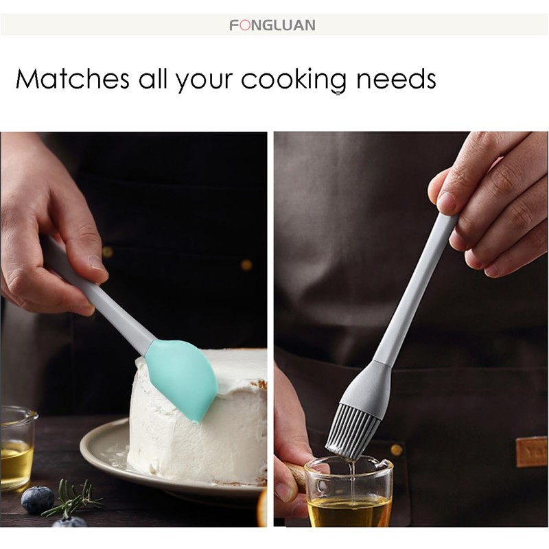 FONGLUAN Mini Silicone Spatula Set of 5 - Heat Resistant