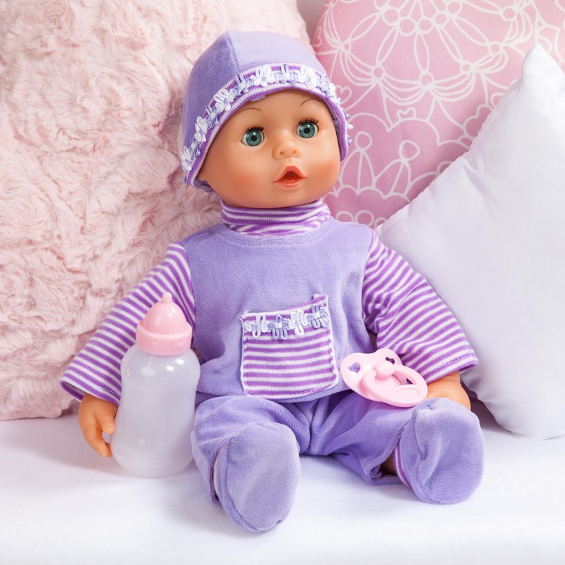 Bayer Design 93826AF Interactive Talking Sleeping Eyes Soft Body Baby