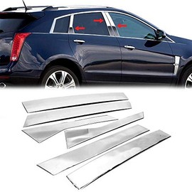 Overun Polished Steel 304 Door Center Pillar Post Trim Set Designed for 2010-2017 SRX