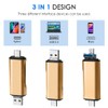 Memory Card Reader, USB, Type-C, Micro 3-in-1, MicroSD/USB Multi-Card Reader,