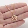 Minimalist Hollow Basketball Pendant Necklace for Teens Basketball Sports Necklace