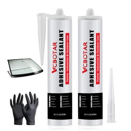MuzeFansi 2 Pack Windshield Adhesive, Weather Resistant & Fast Curing Auto Glass Sealant, Economical Windshield Glue Easily Bond for Car, RV, and Truck Windows(10.1 fl oz, Transparent)