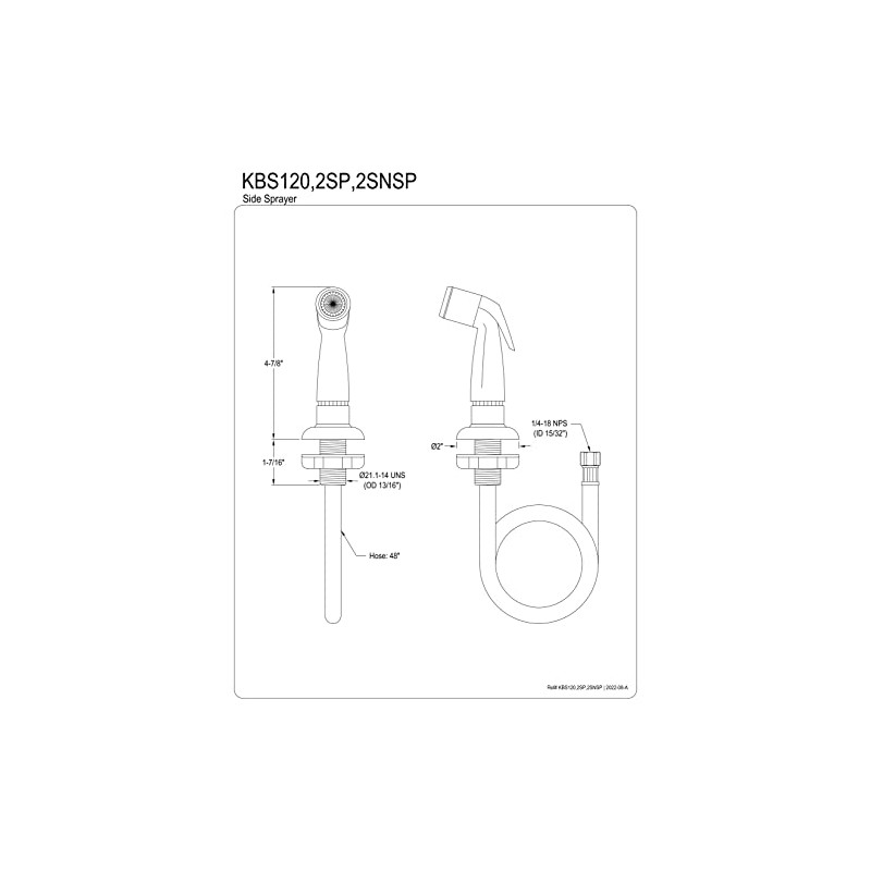 Kingston Brass Gourmetier KBS122SP Kitchen Faucet Sprayer, Black