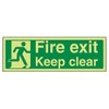 V Safety 14011AX-G Glow In The Dark Fire Exit Keep